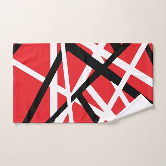 Rood, Zwart en Wit Grafisch Bad Handdoek (Handdoek)