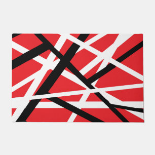 Rood, Zwart en Wit Grafisch Deurmat