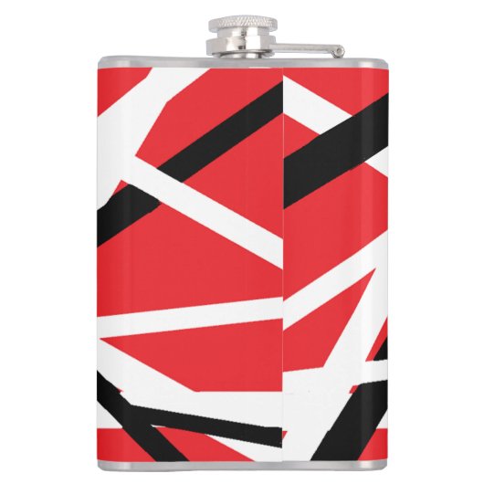 Rood, Zwart en Wit Grafisch Heupfles (Achterkant)