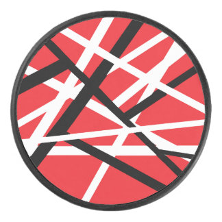 Rood, Zwart en Wit Grafisch Hockey Puck