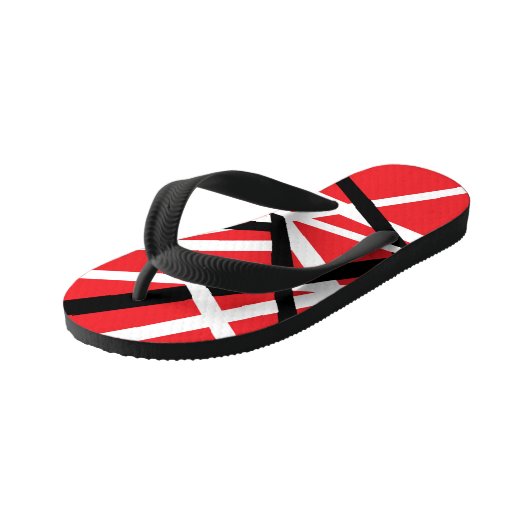 Rood, Zwart en Wit Grafisch Kinder Teenslippers (Schuin)