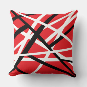 Rood, Zwart en Wit Grafisch Kussen