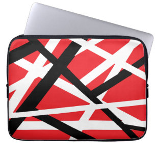 Rood, Zwart en Wit Grafisch Laptop Sleeve