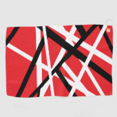 rood, zwart en wit grafisch ontwerp golfhanddoek (Horizontaal)