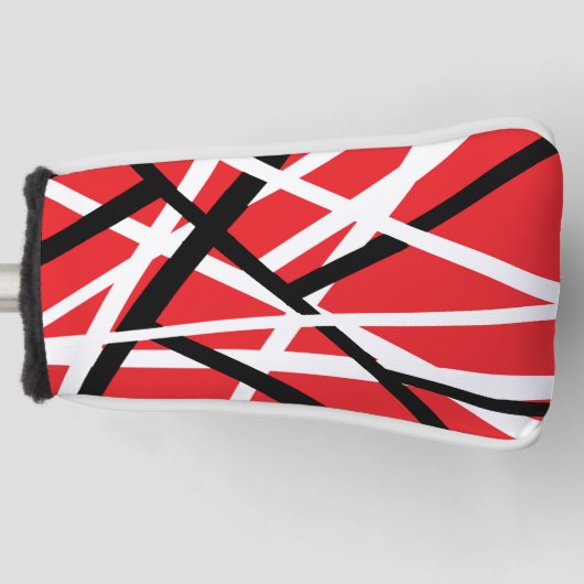rood, zwart en wit grafisch ontwerp golfheadcover (Voorkant)