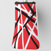 rood, zwart en wit grafisch ontwerp golfheadcover (Draai 90)
