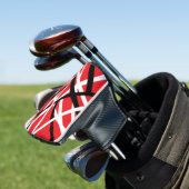 rood, zwart en wit grafisch ontwerp golfheadcover (Insitu)