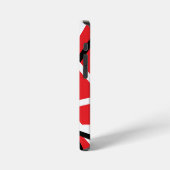 rood, zwart en wit grafisch ontwerp iPhone hoesje (Linkerkant)