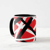 rood, zwart en wit grafisch ontwerp mok (Voorkant links)