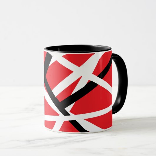 rood, zwart en wit grafisch ontwerp mok (Voorkant rechts)