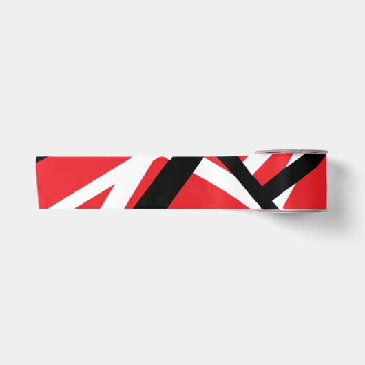 rood, zwart en wit grafisch ontwerp satijnen lint (Voorkant)