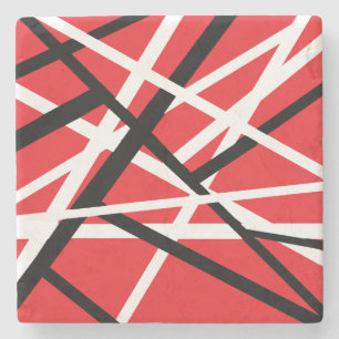 rood, zwart en wit grafisch ontwerp stenen onderzetter
