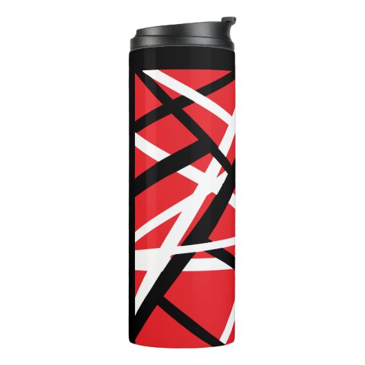 rood, zwart en wit grafisch ontwerp thermosbeker (Gedraaid links)