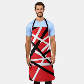 Rood, Zwart en Wit Grafisch Schort (Gedragen)