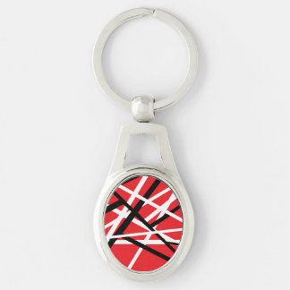 Rood, Zwart, en Wit Grafisch Sleutelhanger