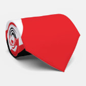 Rood, Zwart en Wit Grafisch Stropdas (Opgerold)