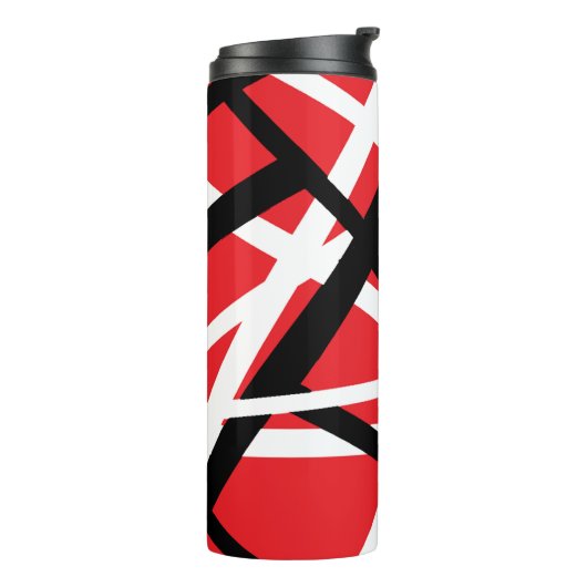 Rood, Zwart en Wit Grafisch Thermosbeker (Gedraaid links)