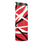 Rood, Zwart en Wit Grafisch Thermosbeker (Geroteerd rechts)