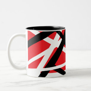 Rood, Zwart en Wit Grafisch Tweekleurige Koffiemok