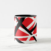 Rood, Zwart en Wit Grafisch Tweekleurige Koffiemok (Center)