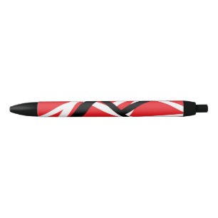 Rood, Zwart en Wit Grafisch Zwarte Inkt Pen