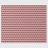Rood, zwart en wit Harlequin Wrapping Paper Cadeaupapier (Vlak)