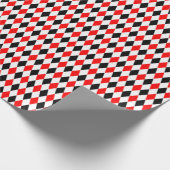 Rood, zwart en wit Harlequin Wrapping Paper Cadeaupapier (Hoek)