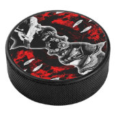 Rood Zwart en Wit Hockey Puck (3/4)