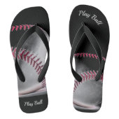Rood Zwart en Wit Honkbal Teenslippers (Voetbed)