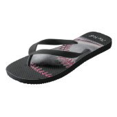Rood Zwart en Wit Honkbal Teenslippers (Schuin)