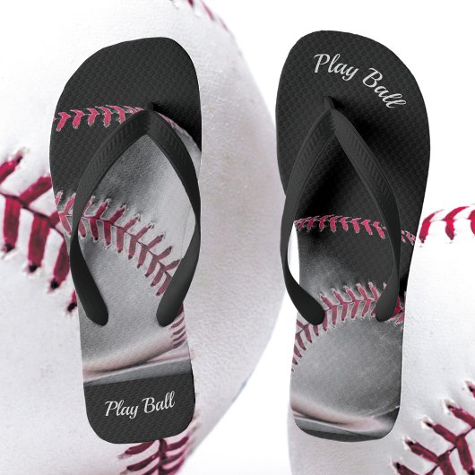 Rood Zwart en Wit Honkbal Teenslippers