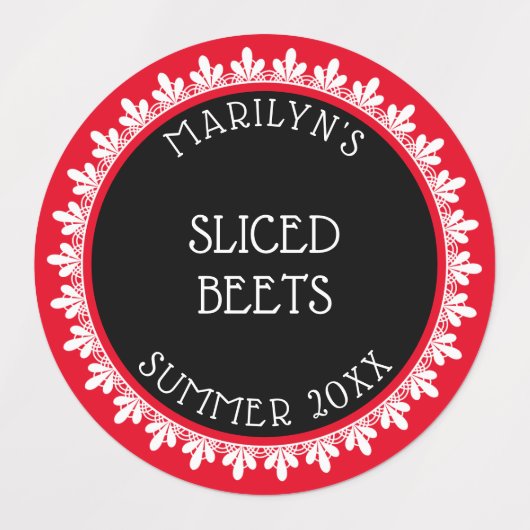 Rood, Zwart en Wit Inblikken Label Stickers (Design 2)