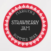 Rood, Zwart en Wit Inblikken Label Stickers (Design 1)