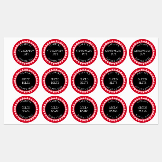 Rood, Zwart en Wit Inblikken Label Stickers (Vel)