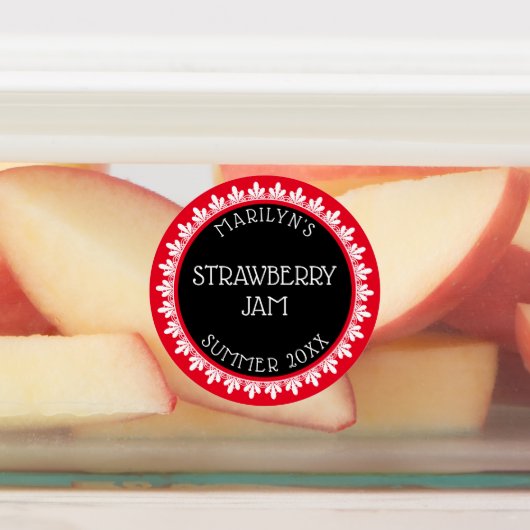 Rood, Zwart en Wit Inblikken Label Stickers (Aangebracht)