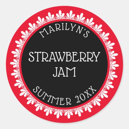 Rood, Zwart en Wit Inblikken Label Stickers (Voorkant)