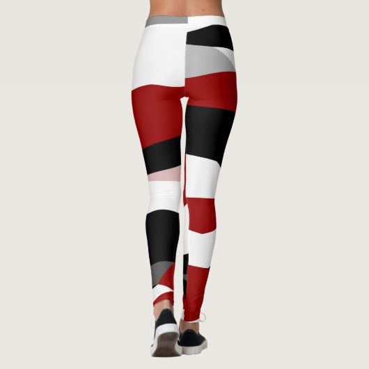 Rood zwart en wit leggings (Achterkant)