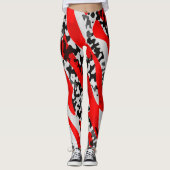 Rood zwart en wit leggings (Voorkant)
