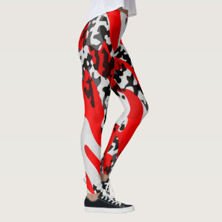 Rood zwart en wit leggings