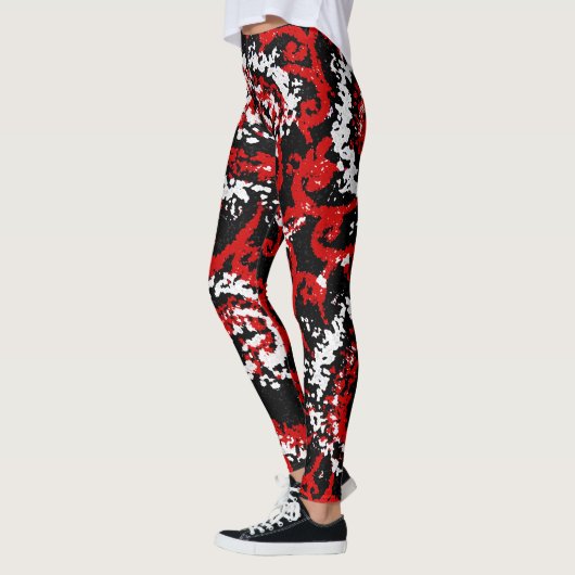 Rood, zwart en wit leggings (Links)