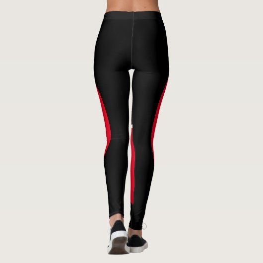 Rood, zwart en wit leggings (Achterkant)