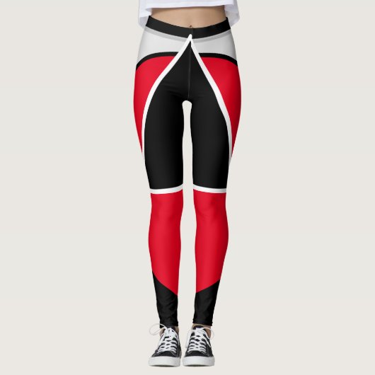 Rood, zwart en wit leggings (Voorkant)