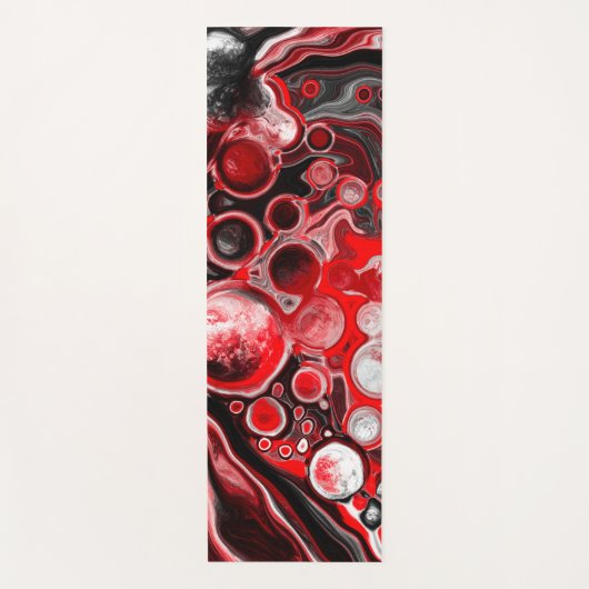 Rood, zwart en wit, lichtvochtig art yogamat (Voorkant)