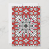 Rood, zwart en wit Mandala Wedding Invitations Kaart (Achterkant)