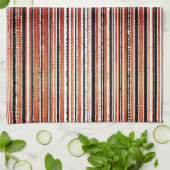 Rood, zwart en wit met strepen Patroon Keukentowe Theedoek (Gevouwen)