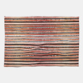 Rood, zwart en wit met strepen Patroon Keukentowe Theedoek (Horizontaal)