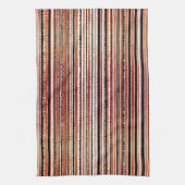 Rood, zwart en wit met strepen Patroon Keukentowe Theedoek (Verticaal)