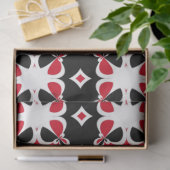 Rood zwart en wit modern geometrisch patroon tissuepapier (Geschenk)
