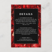 Rood Zwart en Wit Modern Kerstmis Bruiloft Informatiekaartje (Voorkant)