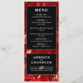 Rood Zwart en Wit Modern Kerstmis Bruiloft Programmakaart (Voorkant)